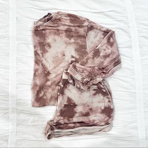 Stars Above Mauve Tie Dye Pajama Set
